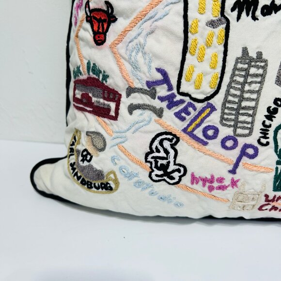 Catstudio Chicago Embroidered Pillow - Picture 5 of 12
